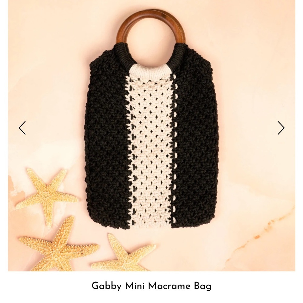 NWT, Laude the Label, Gabby Mini Macrame Bag